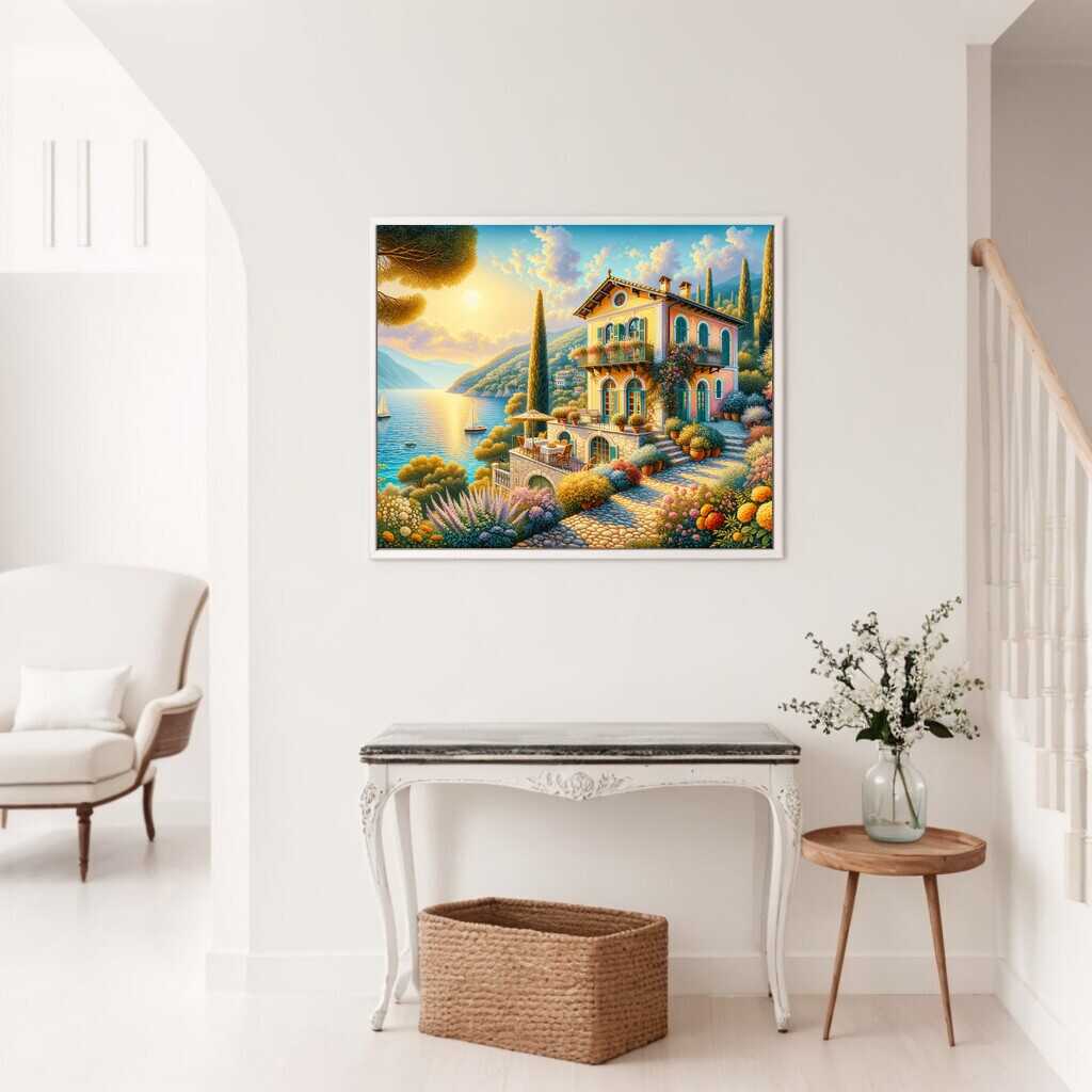 Paint by Numbers House on the seashore DIY Paint by Numbers