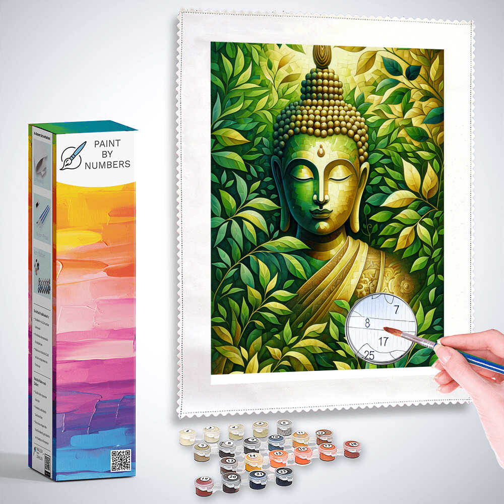 Paint by Numbers Buddha with plant DIY Paint by Numbers