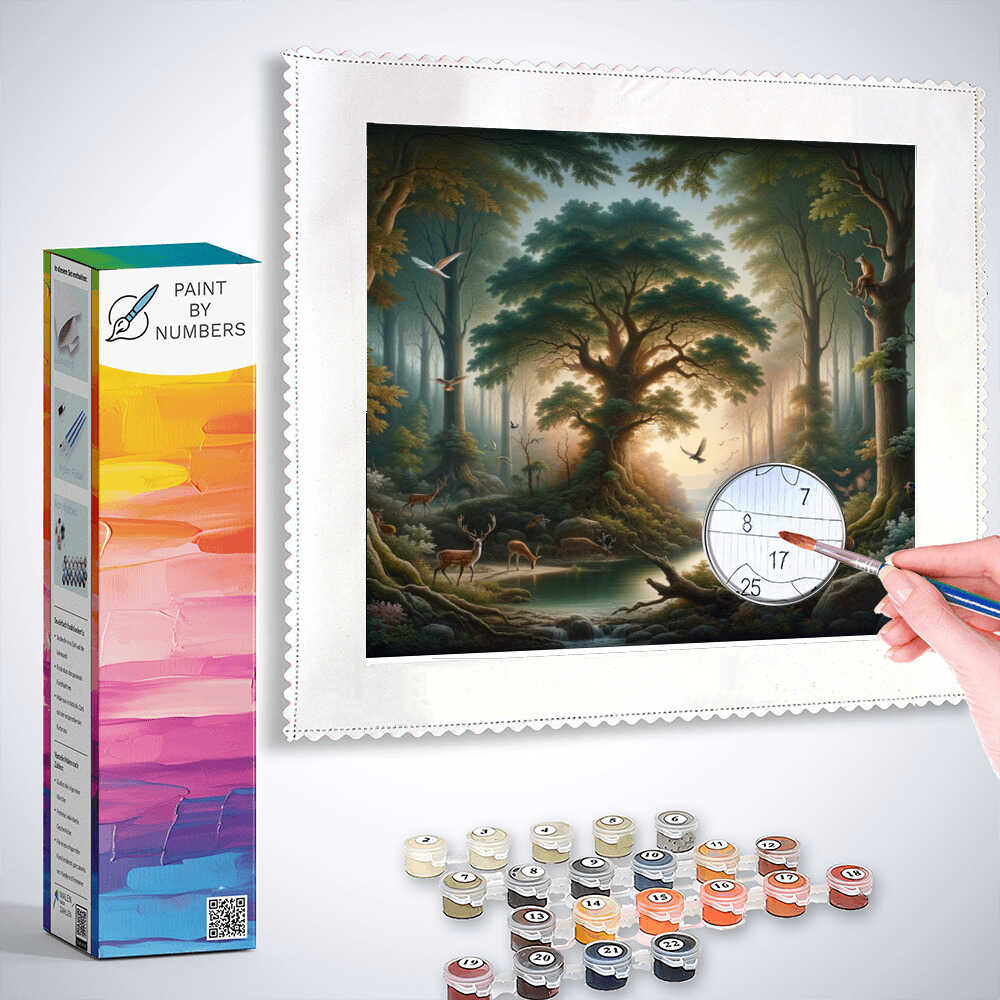 Paint by Numbers – Enchanted Forest Morning Light – DIY Paint by Numbers