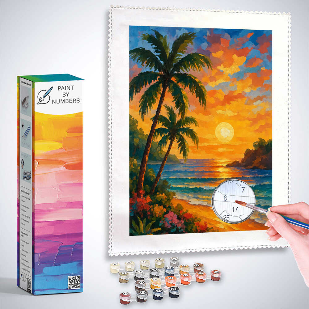 Paint by Numbers - Colors of the golden evening by the sea