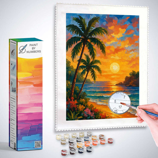 Paint by Numbers - Colors of the golden evening by the sea