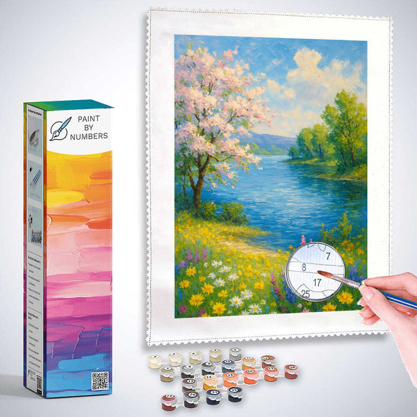 Paint by Numbers - Spring poetry by the lake