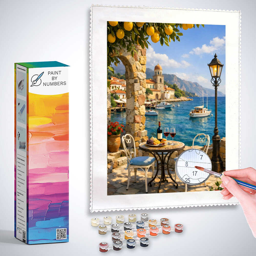 Paint by Numbers - Lemons in summer, Mediterranean