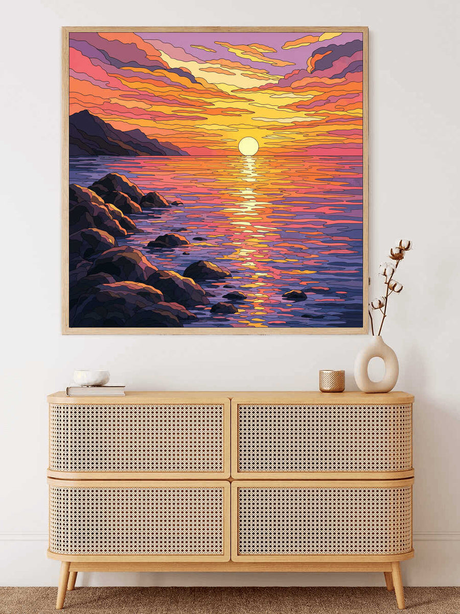 Paint by Numbers - Magical sunset on the Mediterranean