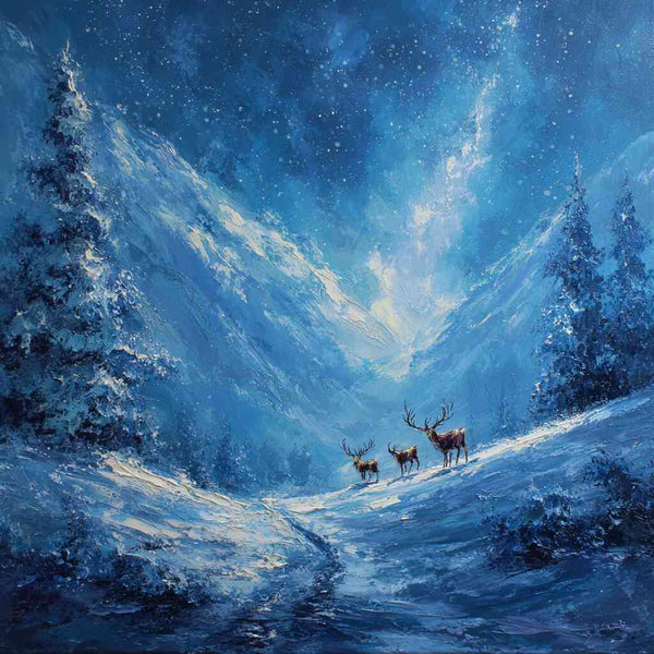 Paint by Numbers - Winter magic of silence, in blue