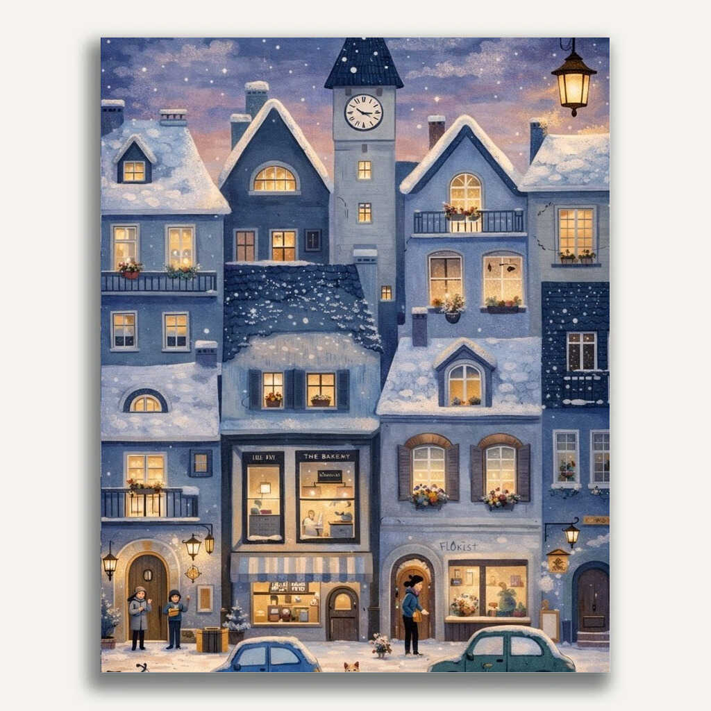 Paint by Numbers - Winter magic in the old town