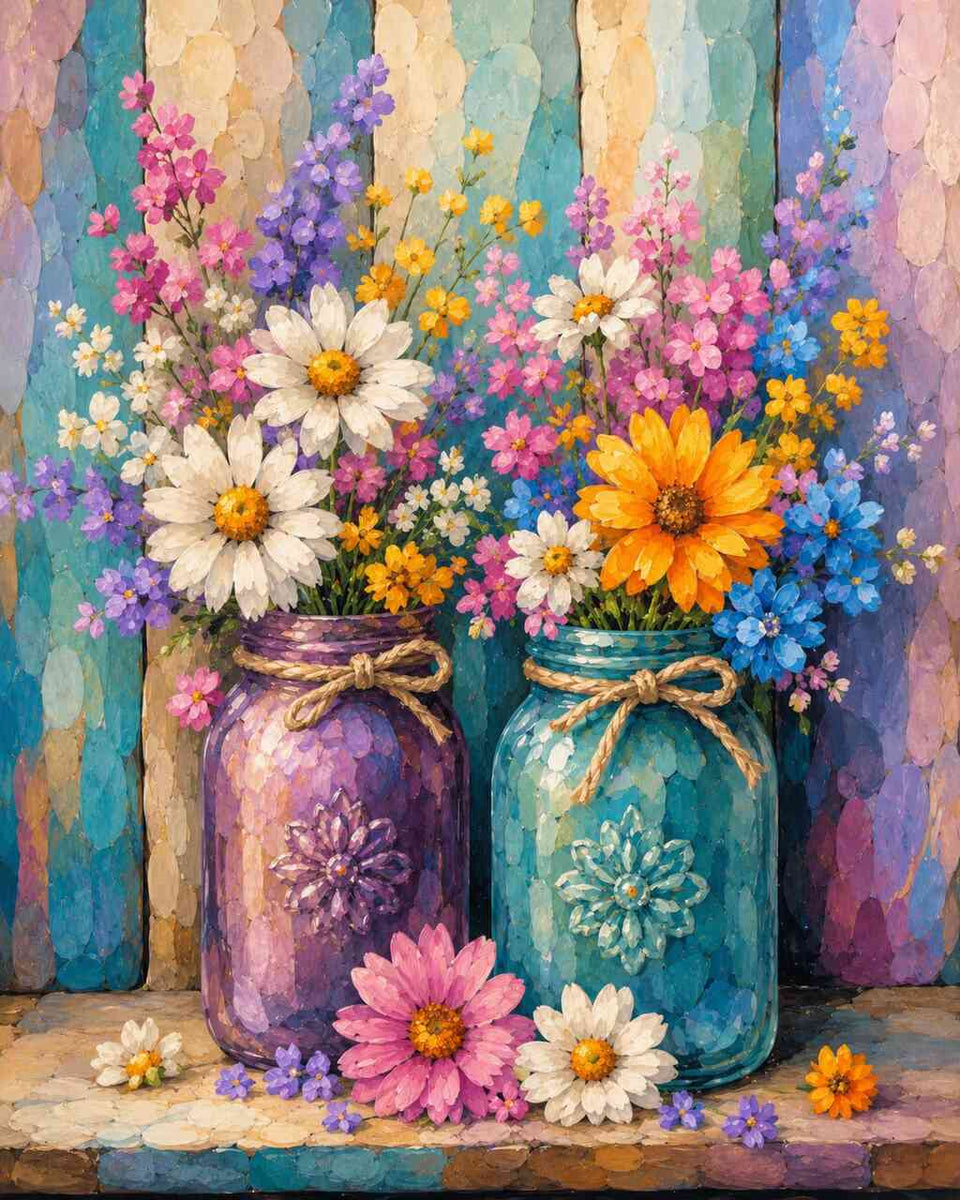 Paint by Numbers - Colorful floral greeting
