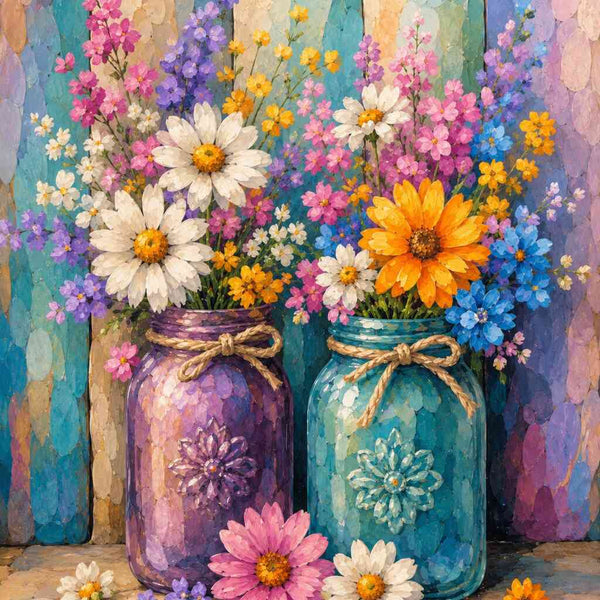 Paint by Numbers - Colorful floral greeting