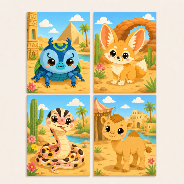 desert lovers, set of 4 - Mini paint by numbers
