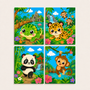 Kids dschungle, set of 4 - Mini paint by numbers