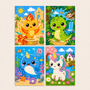 magic friends, set of 4 - Mini paint by numbers