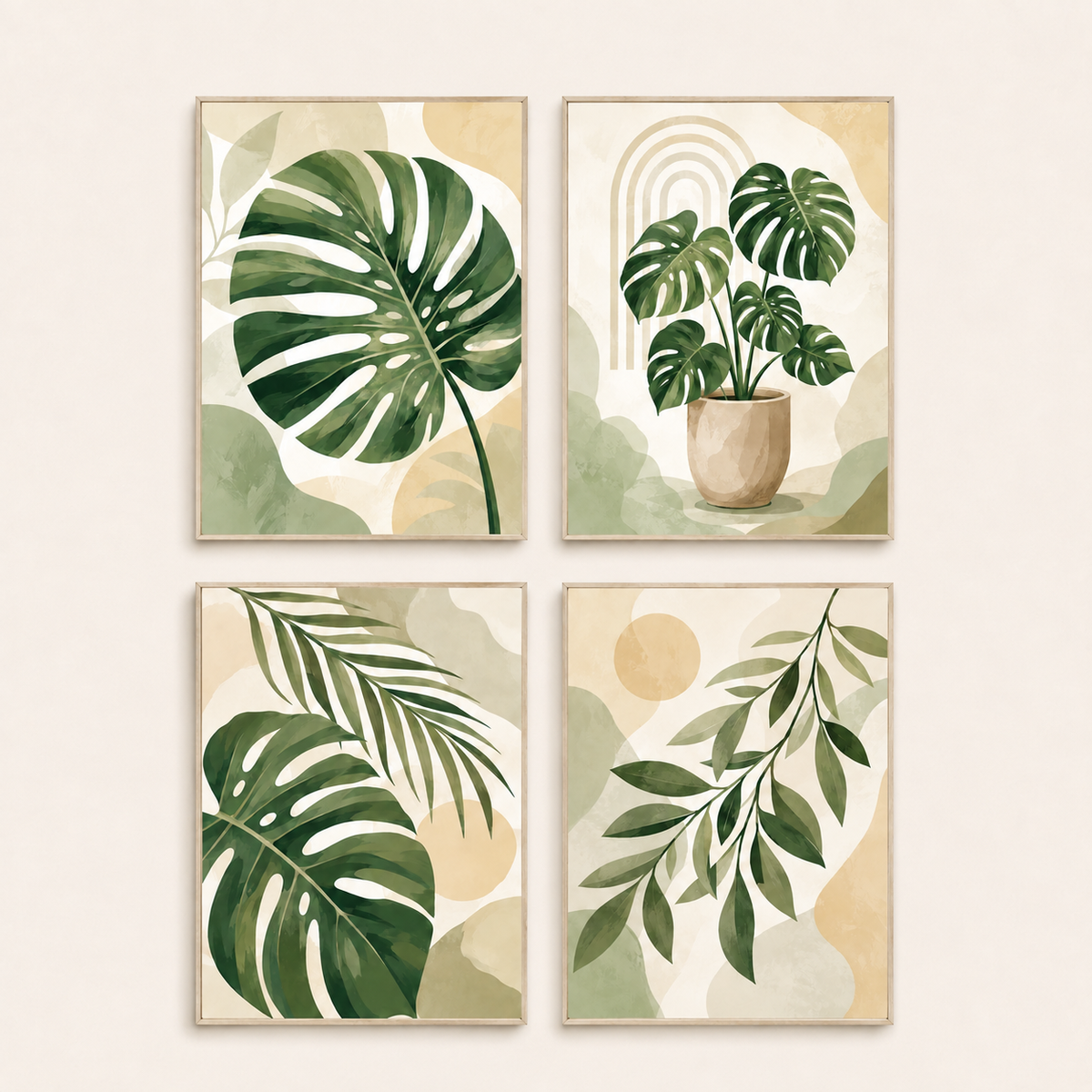 Botanical Harmony, set of 4 - Mini paint by numbers