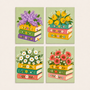 Flowerbooks, set of 4 - Mini paint by numbers
