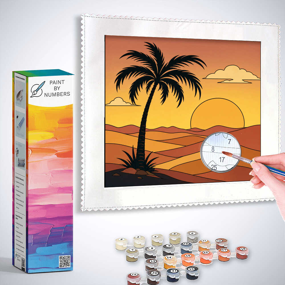 Paint by Numbers - Sunset in the oasis