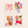 Pretty in rose, set of 4 - Mini paint by numbers