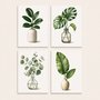 Green Harmony, set of 4 - Mini paint by numbers