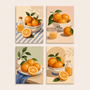 Summer orange, set of 4 - Mini paint by numbers