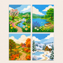 Magic of the Seasons, set of 4 - Mini paint by numbers