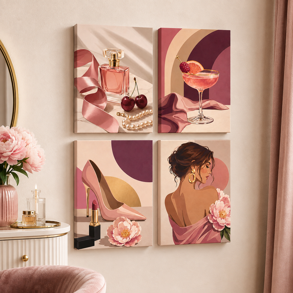 Pretty glam, set of 4 - Mini paint by numbers