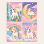 Unicorn dream, set of 4 - Mini paint by numbers