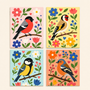 spring chirping, set of 4 - Mini paint by numbers