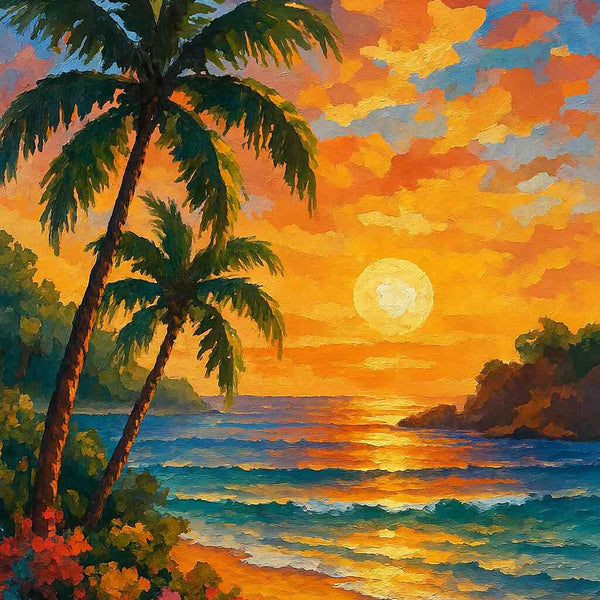 Paint by Numbers - Colors of the golden evening by the sea
