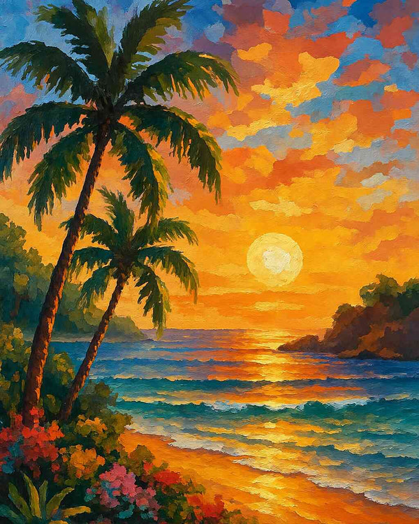 Paint by Numbers - Colors of the golden evening by the sea