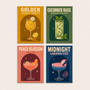 Cocktail night, set of 4 - Mini paint by numbers