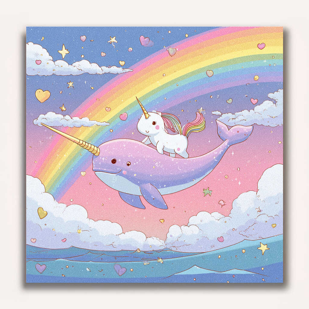 Paint by Numbers - Dream flight over the rainbow sea