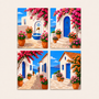 Greek summer, set of 4 - Mini paint by numbers