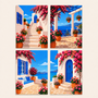 Santorini dreams, set of 4 - Mini paint by numbers