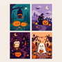 Halloween, set of 4 - Mini paint by numbers