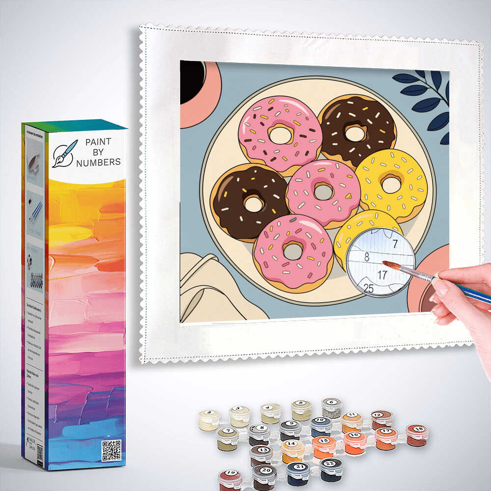 Paint by Numbers - Sweet Temptation – Joyful Donut Symphony