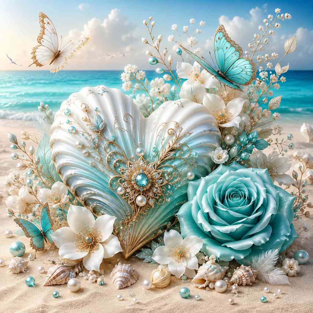 Paint by Numbers - Heart by the Sea, Enchanting Elegance