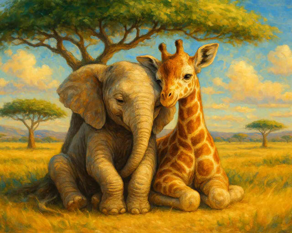 Paint by Numbers - Friends under the savannah sun