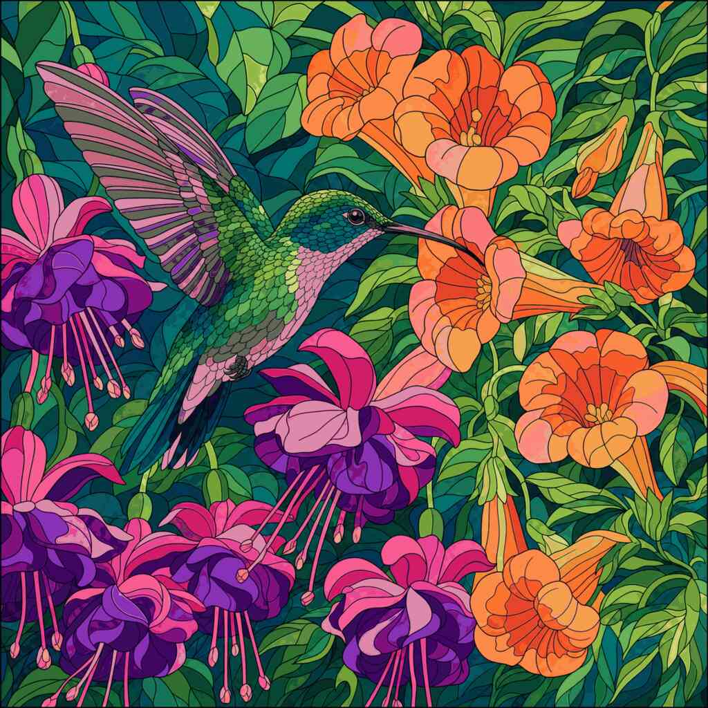 Paint by Numbers - Magical moment in the flower garden