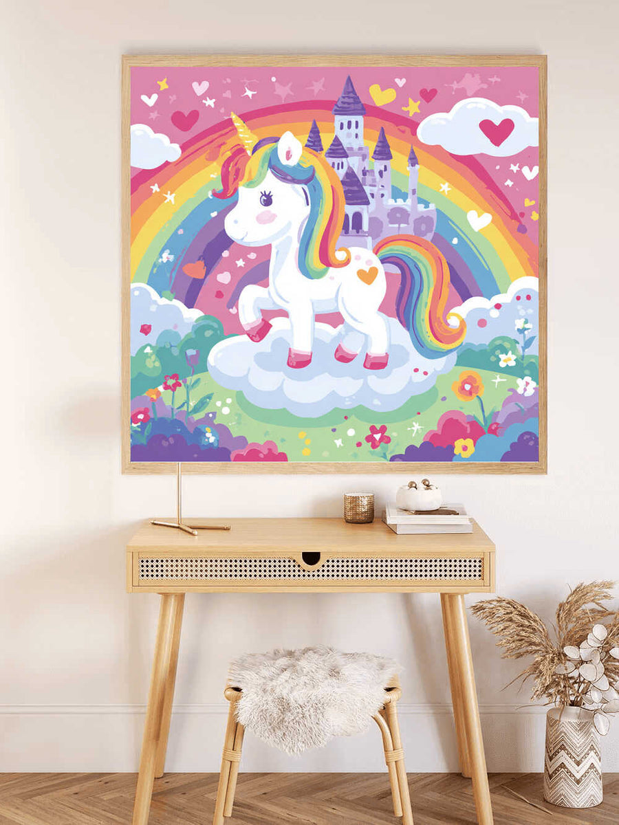 Paint by Numbers - Unicorn magic over Rainbow Land