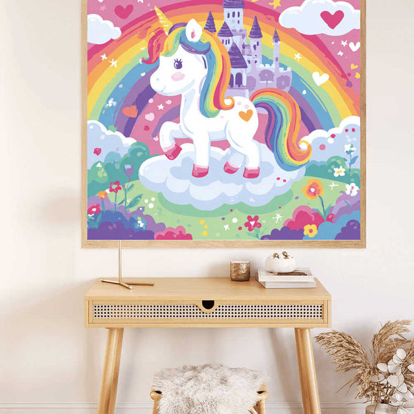 Paint by Numbers - Unicorn magic over Rainbow Land