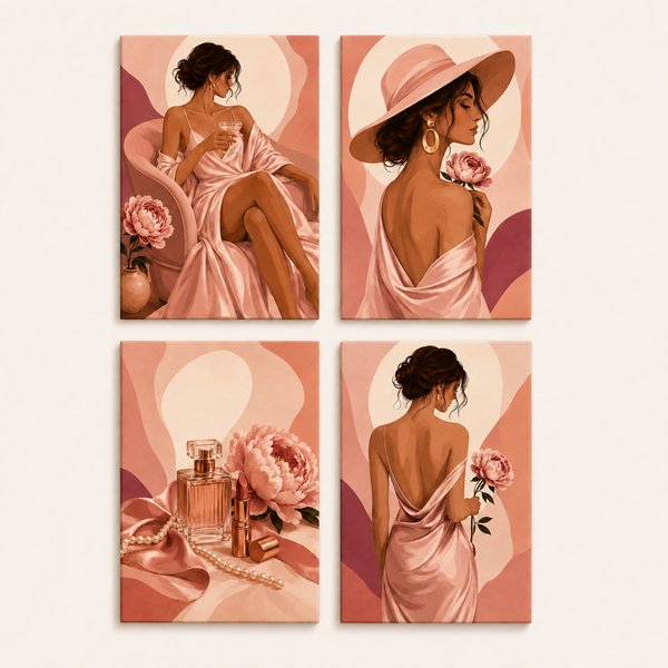 Rose Elegance, set of 4 - Mini paint by numbers