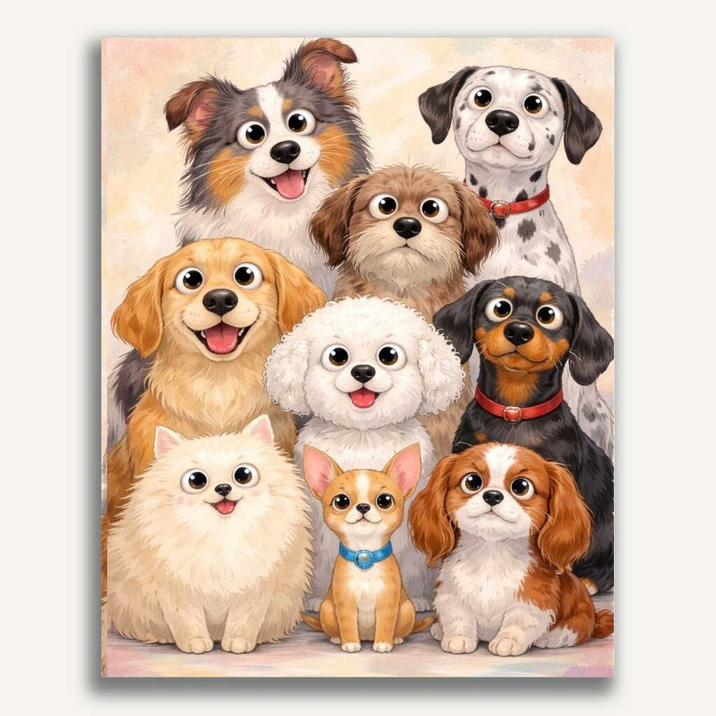 Paint by Numbers - Happy paws, a touch of playfulness