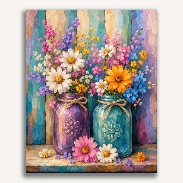 Paint by Numbers - Colorful floral greeting