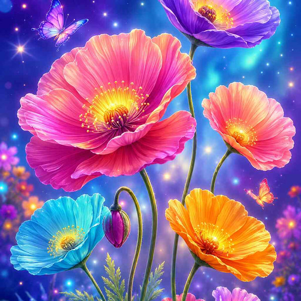 Paint by Numbers - Magical Neon Floral Dream