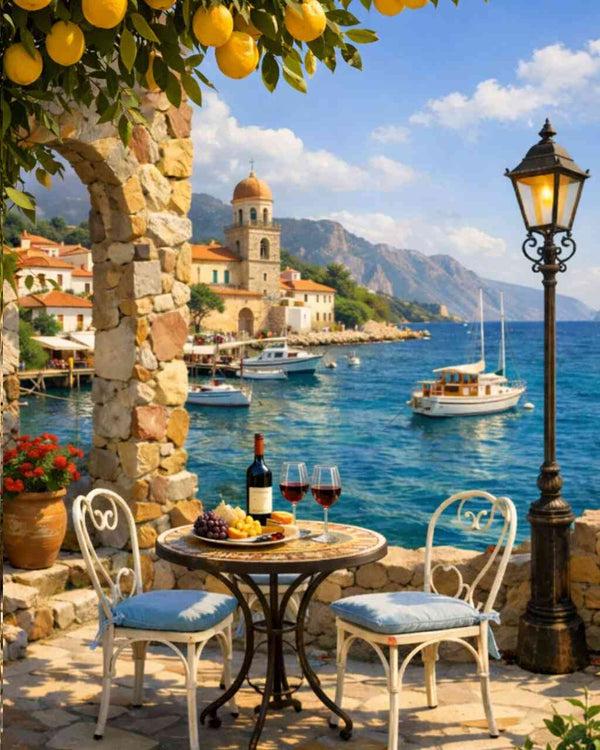 Paint by Numbers - Lemons in summer, Mediterranean