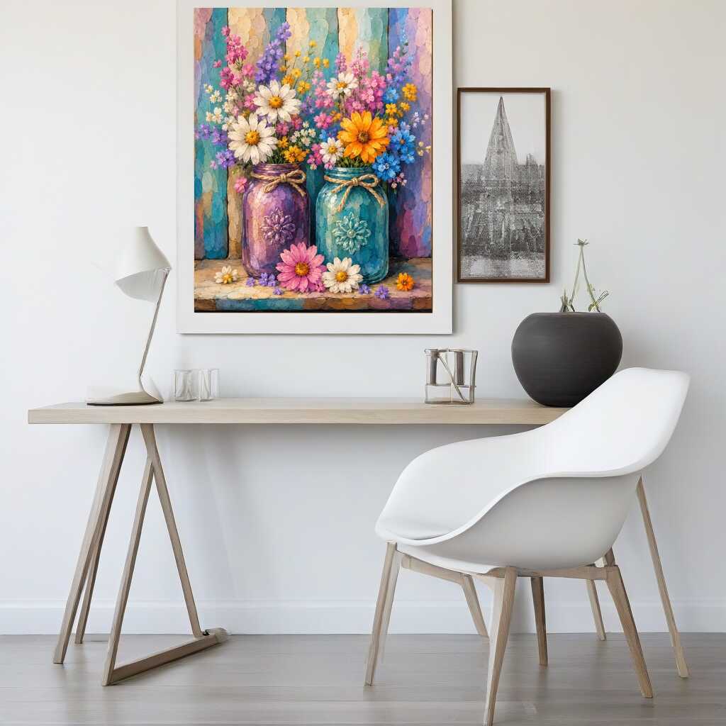 Paint by Numbers - Colorful floral greeting