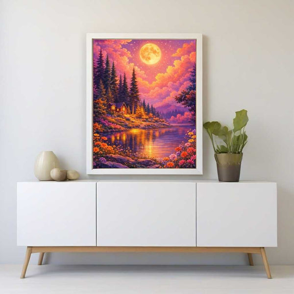 Paint by Numbers - Magical moonlit night at the lake