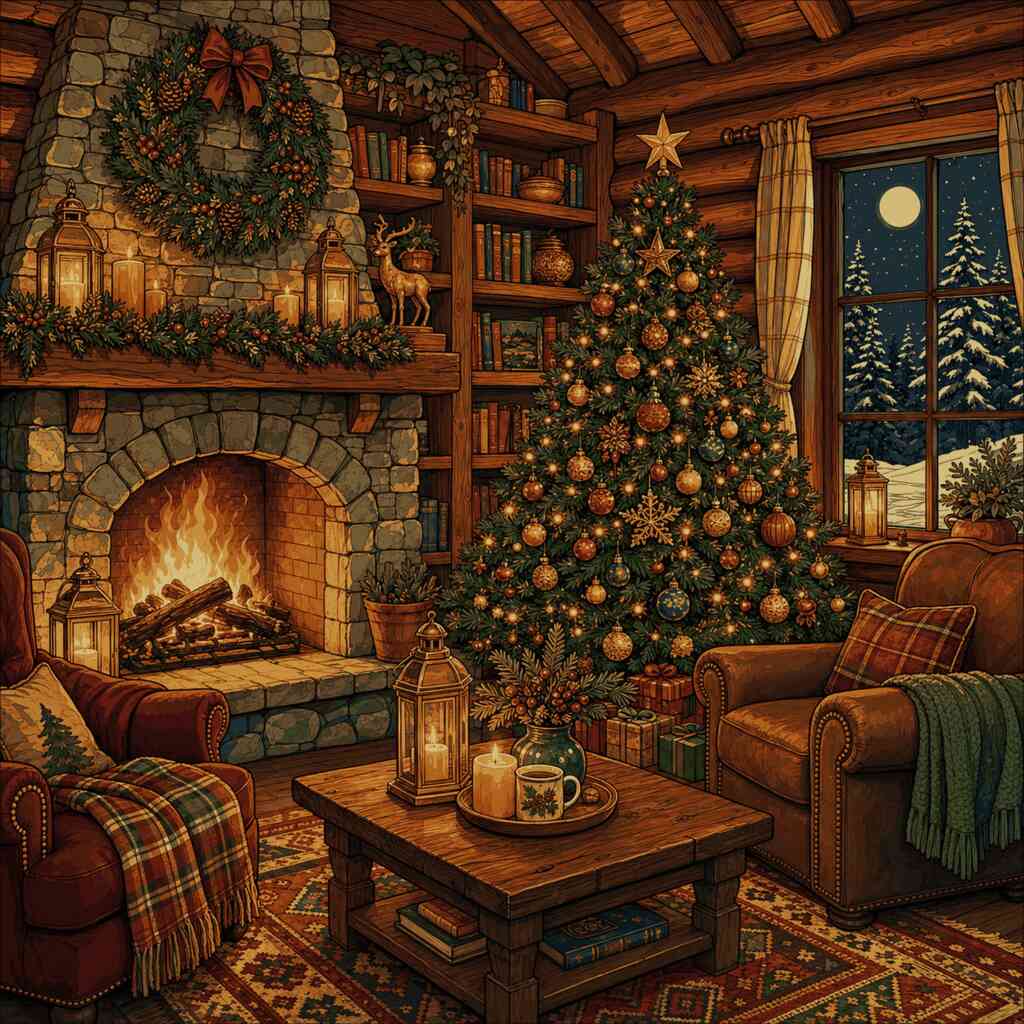 Paint by Numbers - Winter magic by the fireplace