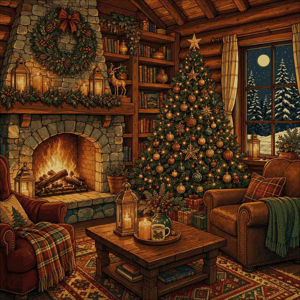 Paint by Numbers - Winter magic by the fireplace