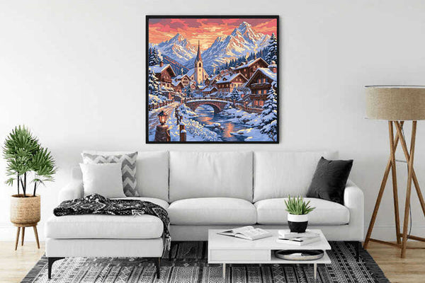 Paint by Numbers - Winter mountain idyll – the magic of the evening