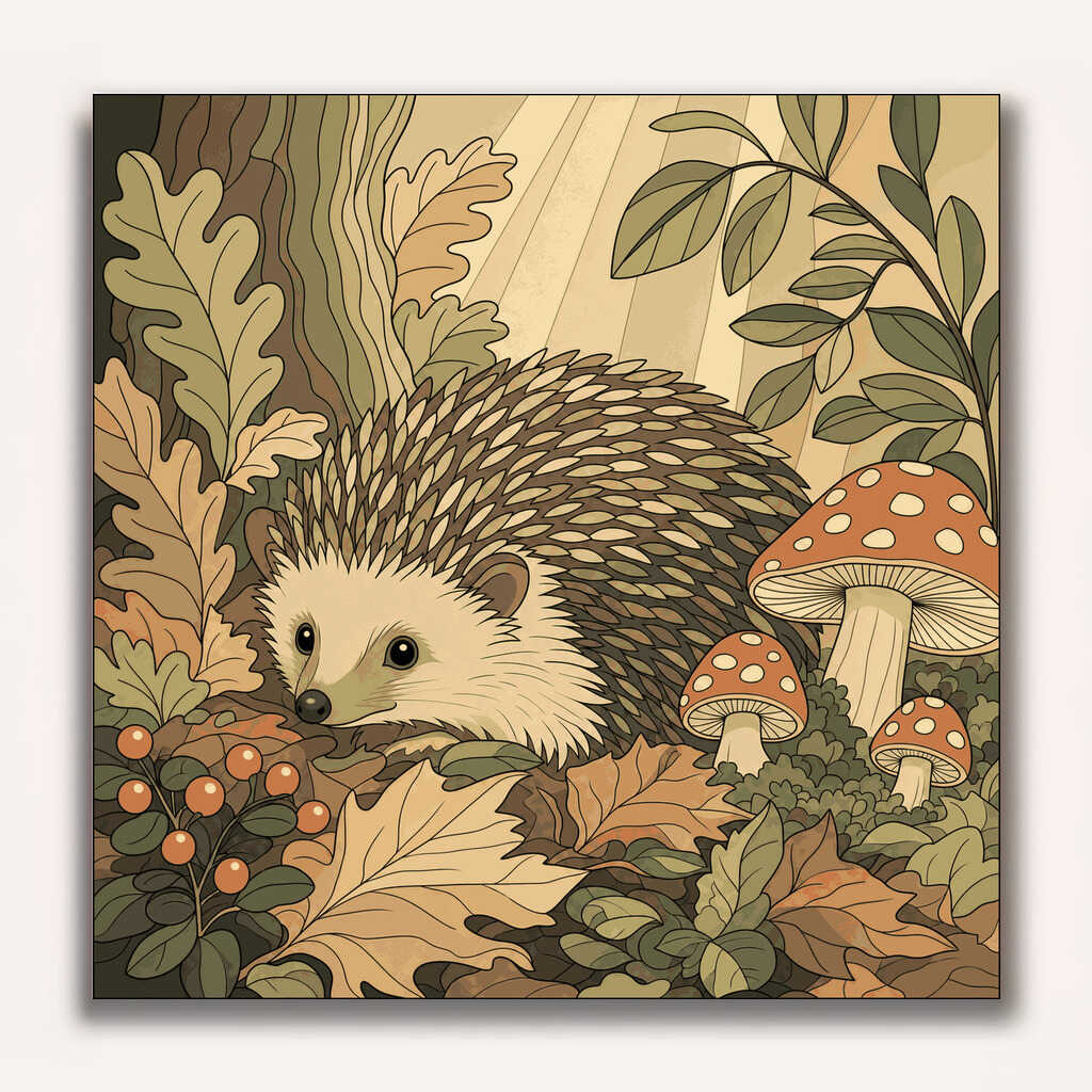 Paint by Numbers - The Magic of the Forest – A Hedgehog in Autumn