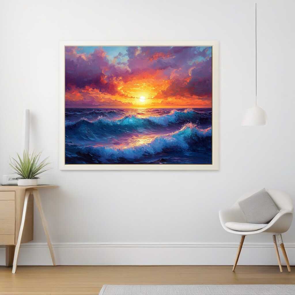 Paint by Numbers - Sunfire on the ocean